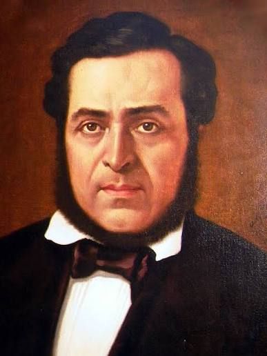 Retrato de Juan Rafael Mora Porras, con barba y traje de civil